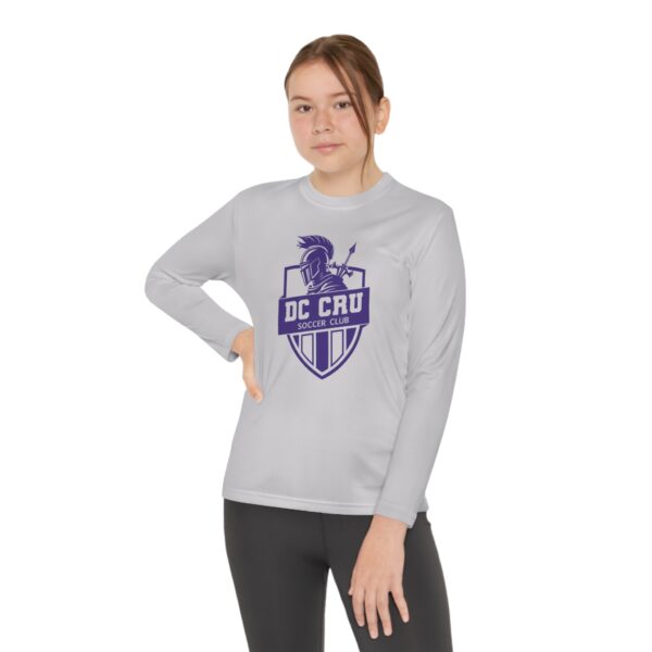 Youth CRU Soccer - (5 Color Options / Purple Logo) - Youth Long Sleeve Competitor Tee - Image 8