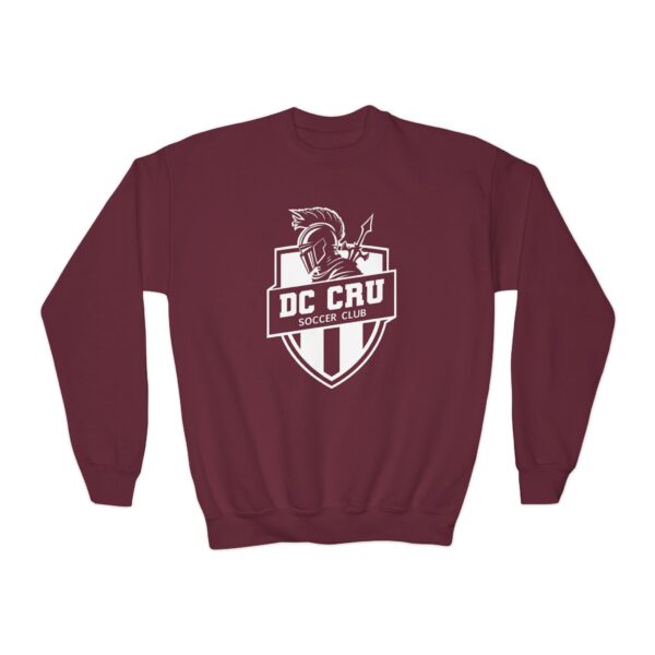 Youth CRU Soccer (White Logo / 9 Color Options) Youth Crewneck Sweatshirt - Image 19