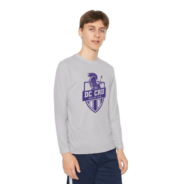 Youth CRU Soccer - (5 Color Options / Purple Logo) - Youth Long Sleeve Competitor Tee - Image 7