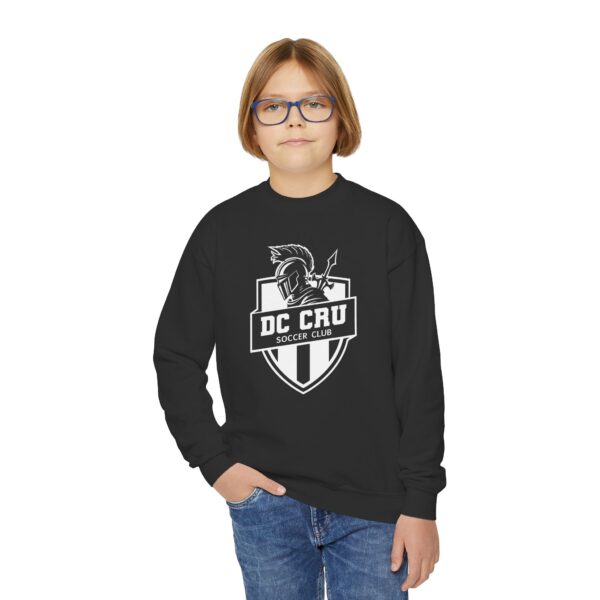 Youth CRU Soccer (White Logo / 9 Color Options) Youth Crewneck Sweatshirt - Image 9