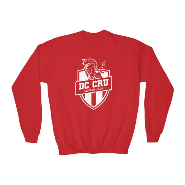 Youth CRU Soccer (White Logo / 9 Color Options) Youth Crewneck Sweatshirt - Image 49