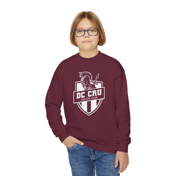 Youth CRU Soccer (White Logo / 9 Color Options) Youth Crewneck Sweatshirt - Image 21