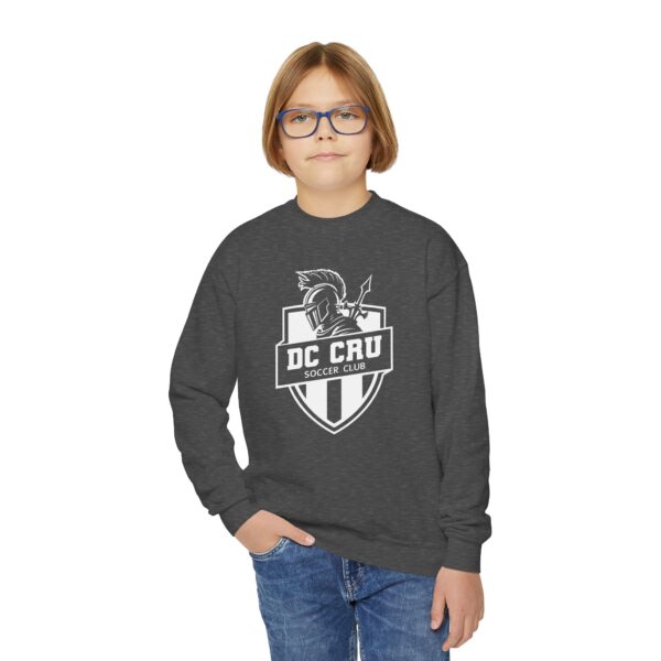 Youth CRU Soccer (White Logo / 9 Color Options) Youth Crewneck Sweatshirt - Image 33