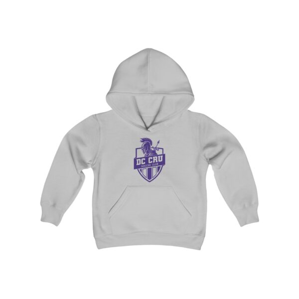 Youth CRU Soccer (Purple Logo / 3 Color Options) - Youth Heavy Blend Hooded Sweatshirt - Image 3