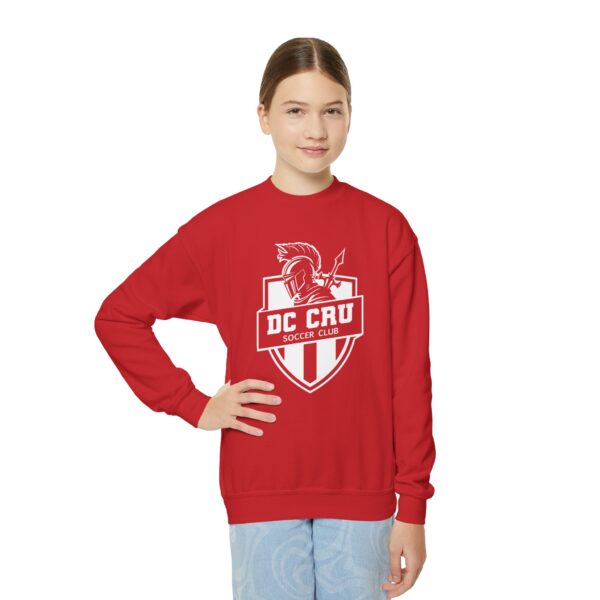 Youth CRU Soccer (White Logo / 9 Color Options) Youth Crewneck Sweatshirt - Image 53