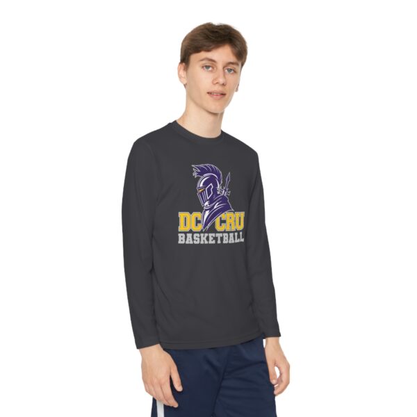 Youth CRU Basketball (7 Color Options / Gray) Youth Long Sleeve Competitor Tee - Image 2