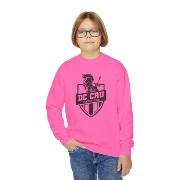 Youth CRU Soccer (Black Logo / 4 Color Options) Youth Crewneck Sweatshirt - Image 3