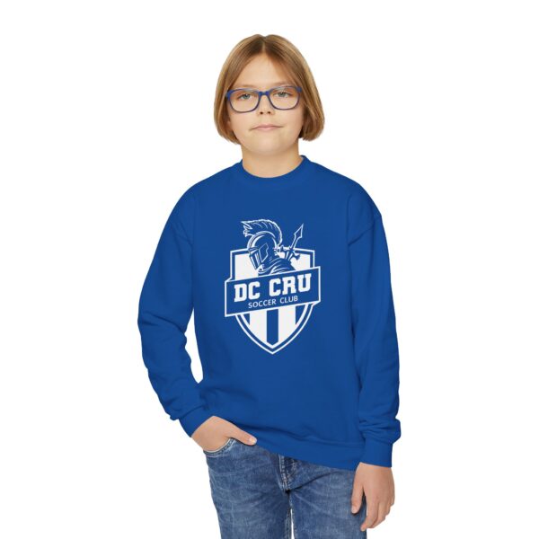 Youth CRU Soccer (White Logo / 9 Color Options) Youth Crewneck Sweatshirt - Image 3