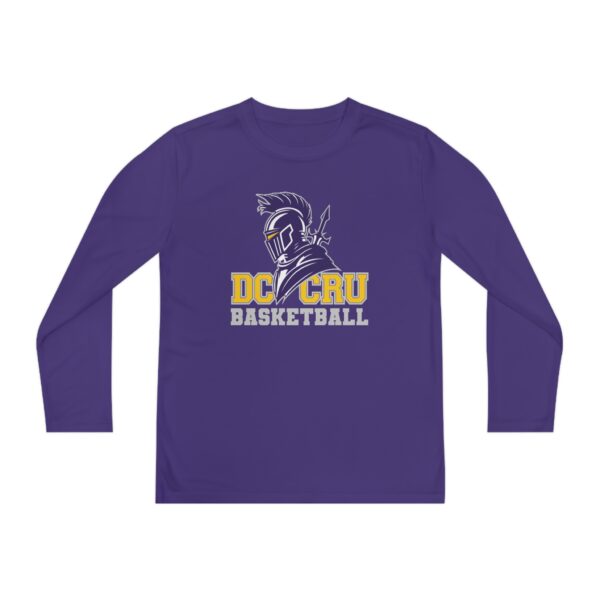 Youth CRU Basketball (7 Color Options / Gray) Youth Long Sleeve Competitor Tee - Image 7