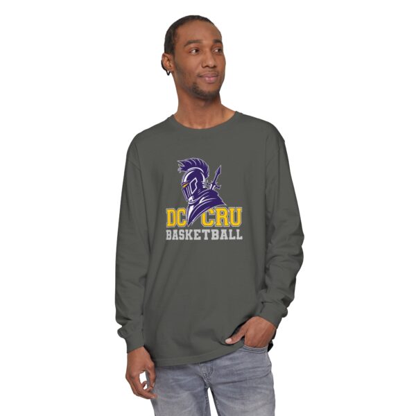 Adult CRU Basketball (11 Color Options / Gray) Unisex Garment-dyed Long Sleeve T-Shirt - Image 15