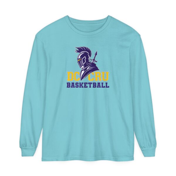 Adult CRU Basketball (9 Color Options / Purple) Unisex Garment-dyed Long Sleeve T-Shirt - Image 7