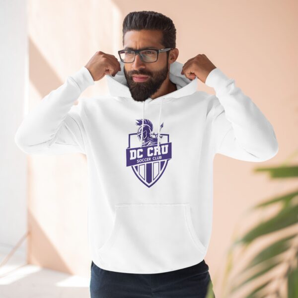 Adult CRU Soccer (4 Color Options / Purple Logo) - Three-Panel Fleece Hoodie - Image 5