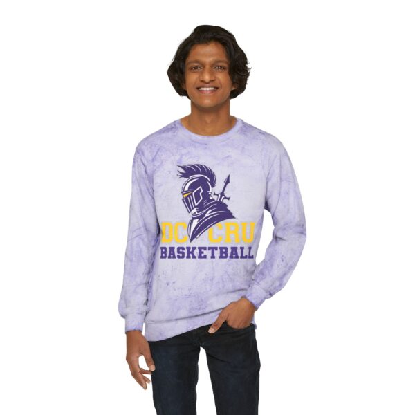 Adult CRU Basketball (4 Color Options / Purple) Unisex Color Blast Crewneck Sweatshirt - Image 2