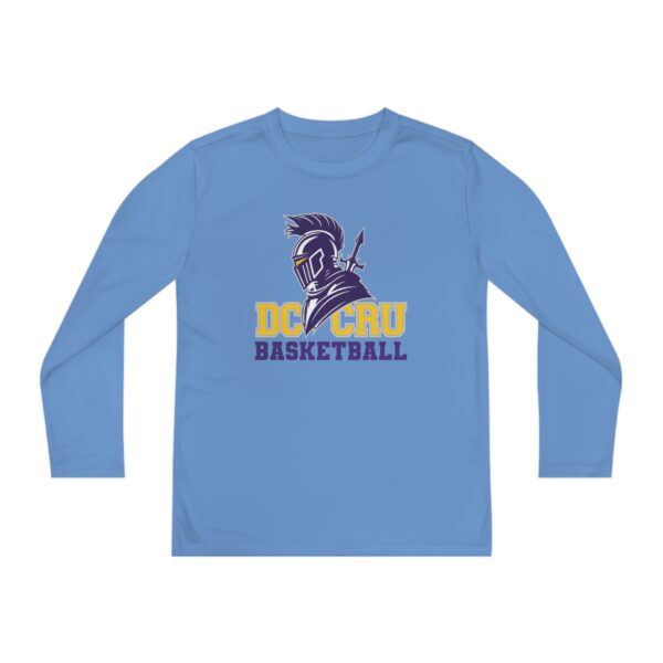 Youth CRU Basketball (5 Color Options / Purple) Youth Long Sleeve Competitor Tee - Image 6