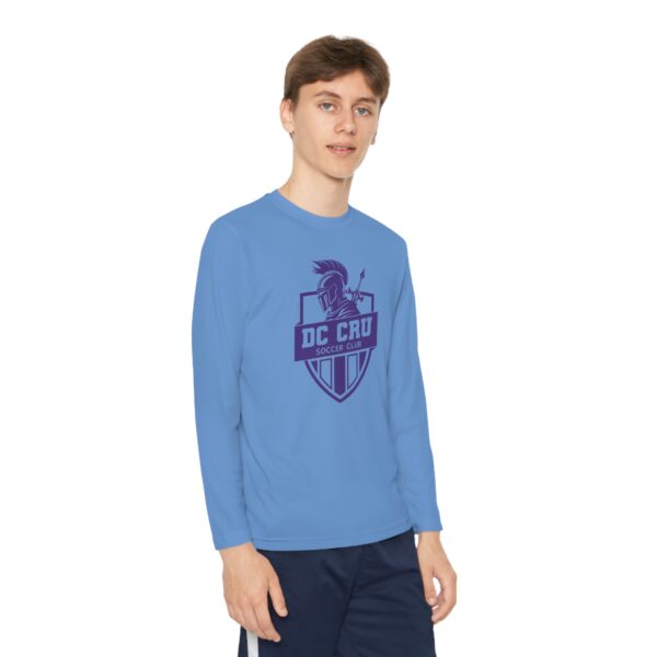 Youth CRU Soccer - (5 Color Options / Purple Logo) - Youth Long Sleeve Competitor Tee - Image 15