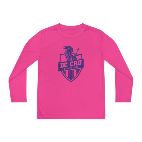 Youth CRU Soccer - (5 Color Options / Purple Logo) - Youth Long Sleeve Competitor Tee - Image 17