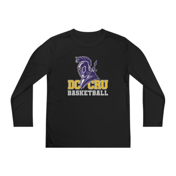 Youth CRU Basketball (7 Color Options / Gray) Youth Long Sleeve Competitor Tee - Image 4