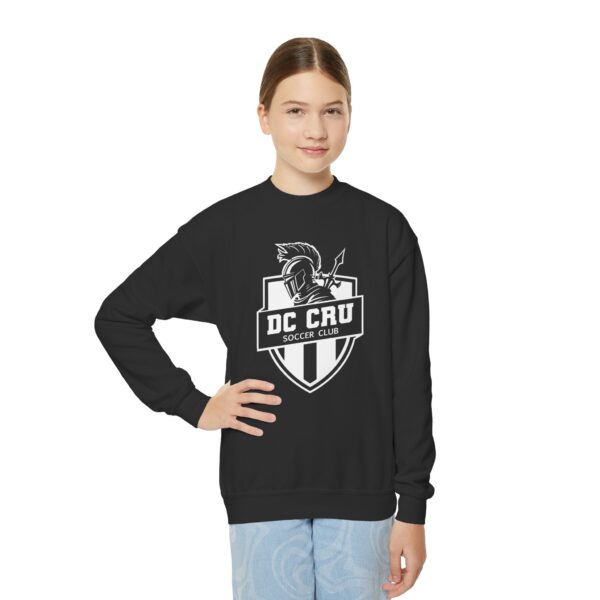 Youth CRU Soccer (White Logo / 9 Color Options) Youth Crewneck Sweatshirt - Image 11