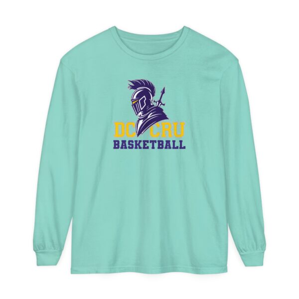 Adult CRU Basketball (9 Color Options / Purple) Unisex Garment-dyed Long Sleeve T-Shirt - Image 6