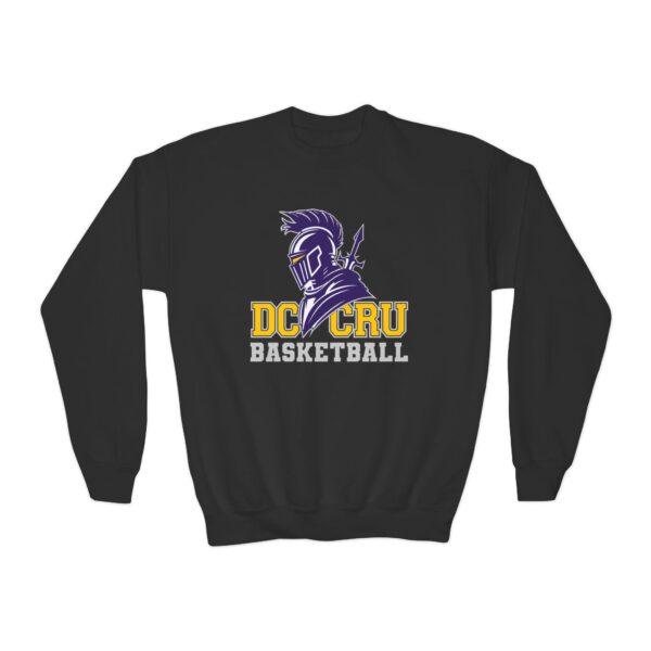 Youth CRU Basketball (4 Color Options / Gray) Youth Crewneck Sweatshirt - Image 5