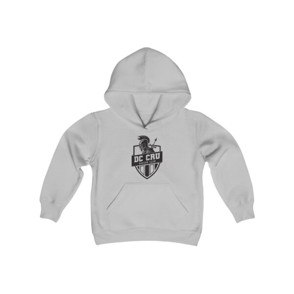 Youth CRU Soccer (Black logo / 9 Color Options) - Youth Heavy Blend Hooded Sweatshirt - Image 3