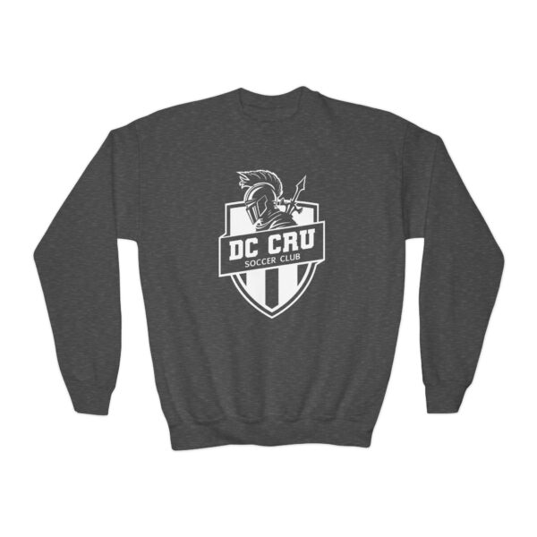 Youth CRU Soccer (White Logo / 9 Color Options) Youth Crewneck Sweatshirt - Image 31