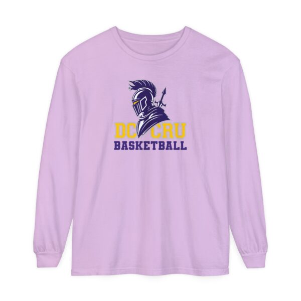 Adult CRU Basketball (9 Color Options / Purple) Unisex Garment-dyed Long Sleeve T-Shirt - Image 10