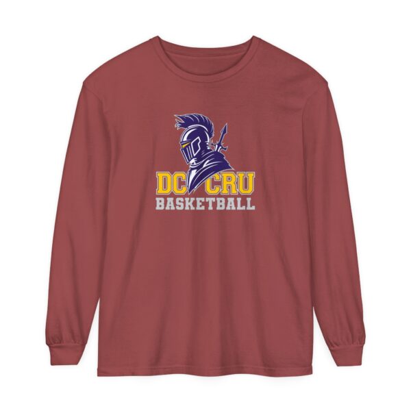 Adult CRU Basketball (11 Color Options / Gray) Unisex Garment-dyed Long Sleeve T-Shirt - Image 7