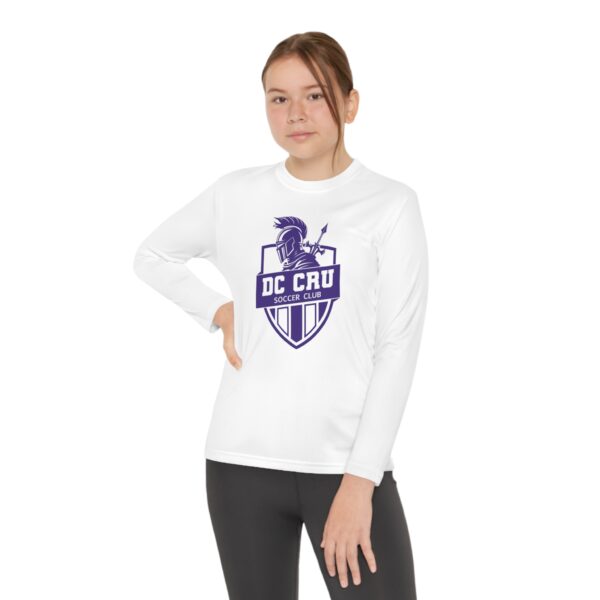 Youth CRU Soccer - (5 Color Options / Purple Logo) - Youth Long Sleeve Competitor Tee - Image 4