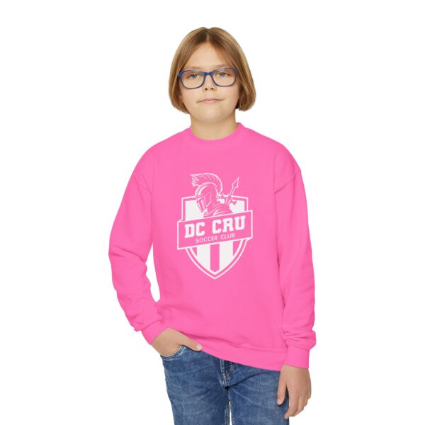 Youth CRU Soccer (White Logo / 9 Color Options) Youth Crewneck Sweatshirt - Image 45