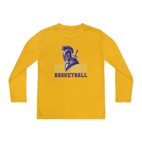 Youth CRU Basketball (5 Color Options / Purple) Youth Long Sleeve Competitor Tee - Image 5