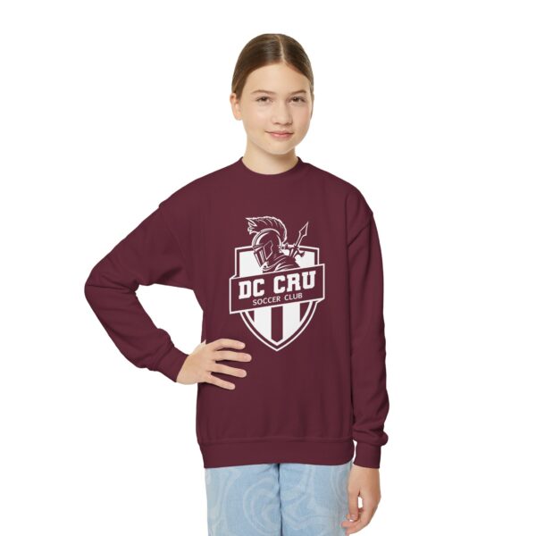 Youth CRU Soccer (White Logo / 9 Color Options) Youth Crewneck Sweatshirt - Image 23