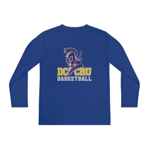 Youth CRU Basketball (7 Color Options / Gray) Youth Long Sleeve Competitor Tee - Image 5