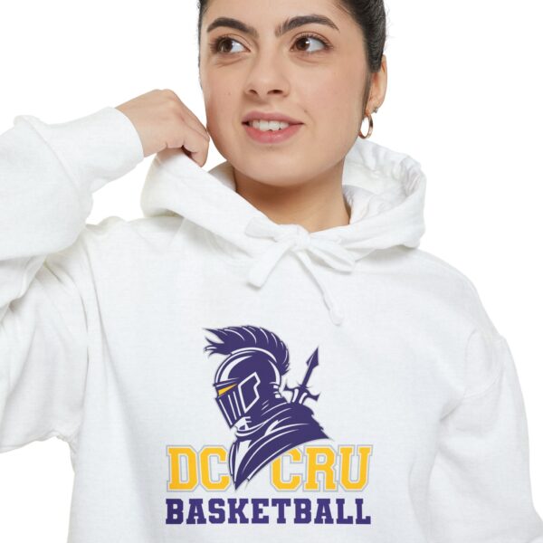 Adult CRU Basketball (4 Color Options / Purple) Unisex Garment-Dyed Hoodie - Image 3