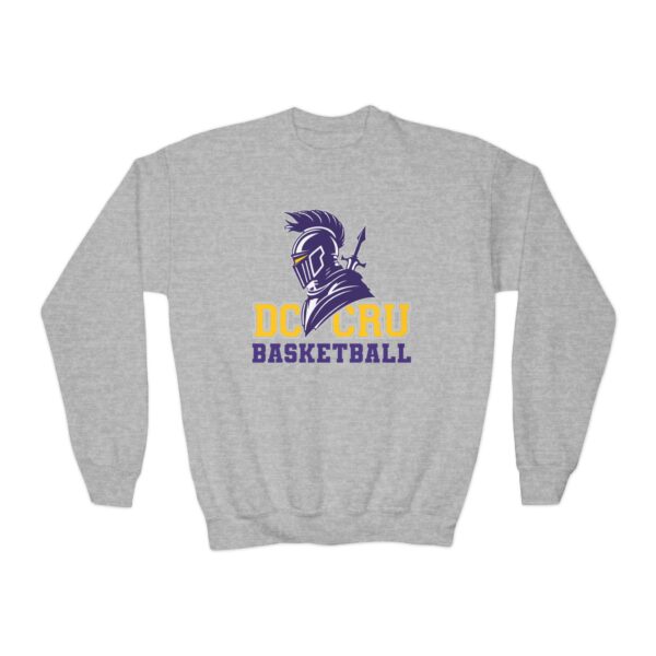 Youth CRU Basketball (3 Color Options / Purple) Youth Crewneck Sweatshirt - Image 4