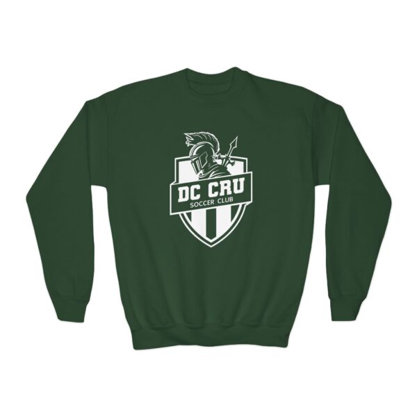 Youth CRU Soccer (White Logo / 9 Color Options) Youth Crewneck Sweatshirt - Image 25