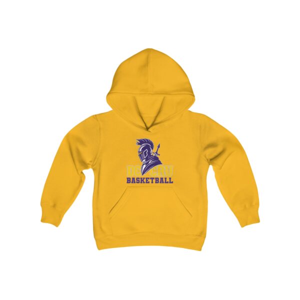 Youth CRU Basketball (6 Color Options / Purple) Youth Heavy Blend Hooded Sweatshirt - Image 3