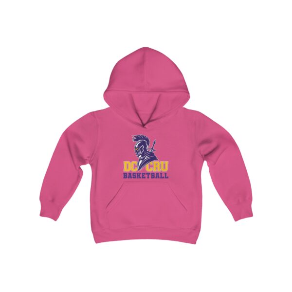 Youth CRU Basketball (6 Color Options / Purple) Youth Heavy Blend Hooded Sweatshirt - Image 6