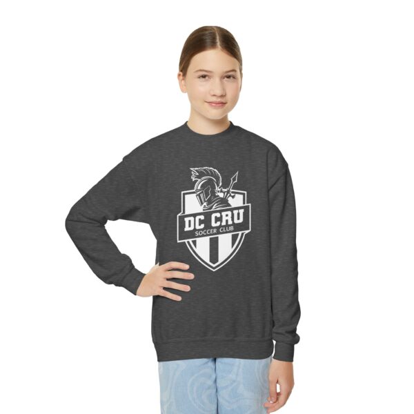 Youth CRU Soccer (White Logo / 9 Color Options) Youth Crewneck Sweatshirt - Image 35