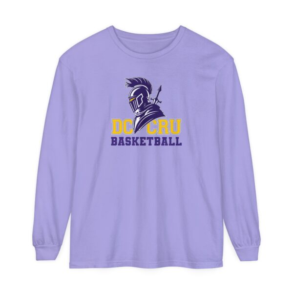 Adult CRU Basketball (5 Color Options / Purple) Unisex Garment-dyed Long Sleeve T-Shirt - Image 4