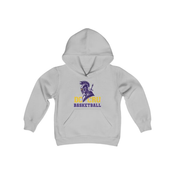 Youth CRU Basketball (6 Color Options / Purple) Youth Heavy Blend Hooded Sweatshirt - Image 2