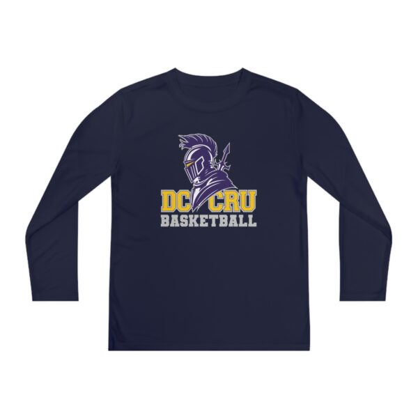 Youth CRU Basketball (7 Color Options / Gray) Youth Long Sleeve Competitor Tee - Image 6