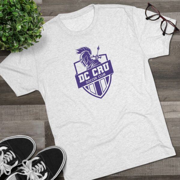 Adult CRU Soccer (7 Color Options / Black) Tri-Blend Crew Unisex Tee - Image 2