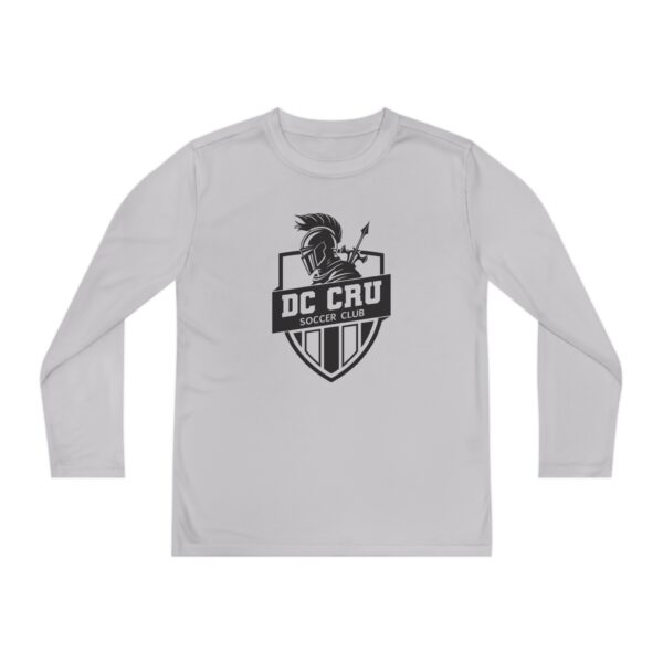 Youth CRU Soccer (Black Logo / 6 Color Options) - Youth Long Sleeve Competitor Tee - Image 5