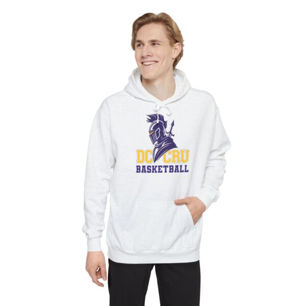 Adult CRU Basketball (4 Color Options / Purple) Unisex Garment-Dyed Hoodie - Image 4