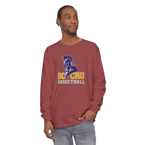 Adult CRU Basketball (11 Color Options / Gray) Unisex Garment-dyed Long Sleeve T-Shirt - Image 9