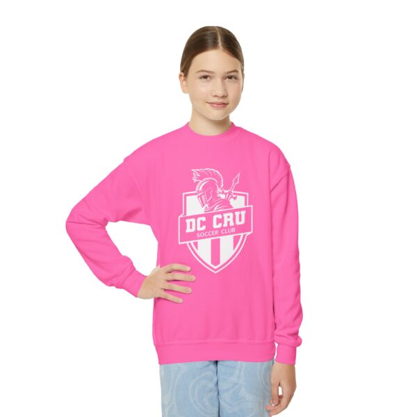 Youth CRU Soccer (White Logo / 9 Color Options) Youth Crewneck Sweatshirt - Image 47