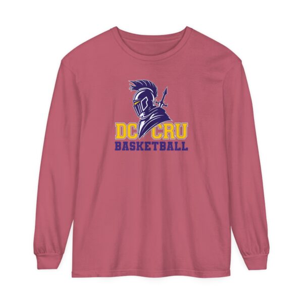 Adult CRU Basketball (5 Color Options / Purple) Unisex Garment-dyed Long Sleeve T-Shirt - Image 7