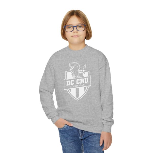 Youth CRU Soccer (White Logo / 9 Color Options) Youth Crewneck Sweatshirt - Image 15