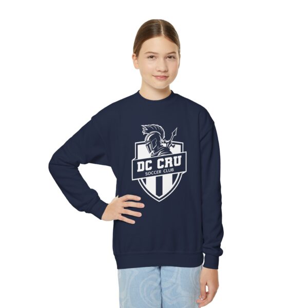 Youth CRU Soccer (White Logo / 9 Color Options) Youth Crewneck Sweatshirt - Image 41